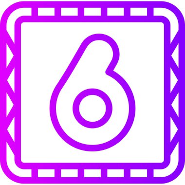 6 numaralı simge, vektör tasarımı