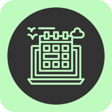 Takvim modern simgesinin vektör illüstrasyonu