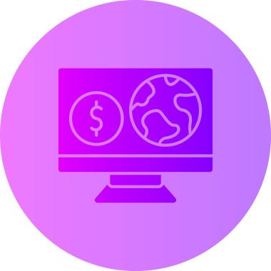 Bilgisayar. Web simgesi basit illüstrasyon