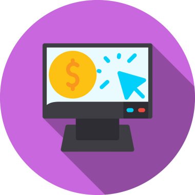 Bilgisayar monitörü simgesi. vektör illüstrasyonu