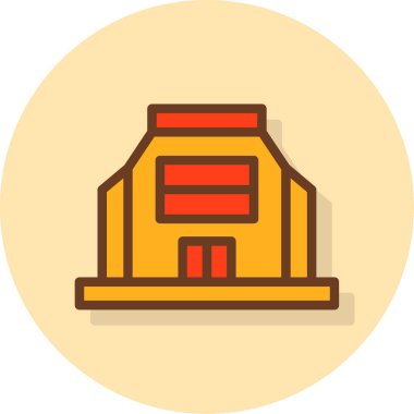 Bina. Web simgesi basit illüstrasyon