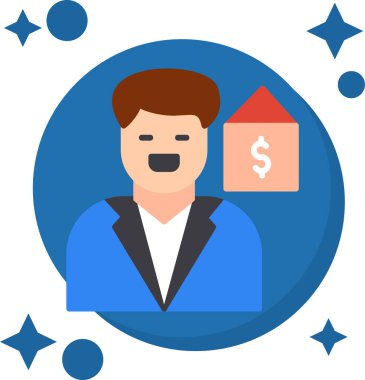 İş adamı simgesi, vektör illüstrasyonu