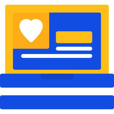 çevrimiçi aşk kalp vektörü illüstrasyonu