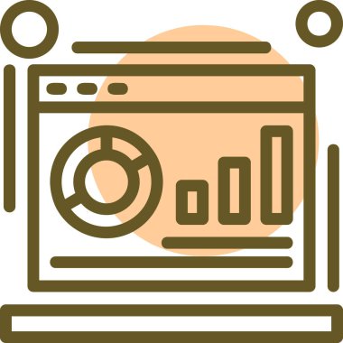 Bir monitörün modern bir illüstrasyonunun vektör simgesi