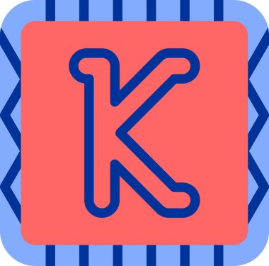 K harfinin vektör çizimi