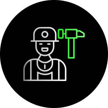 İnşaat işçisi simgesinin vektör illüstrasyonu