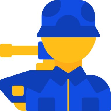 Asker. Web simgesi basit illüstrasyon