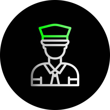 Modern b 'nin vektör illüstrasyonu polis ikonundan yoksun