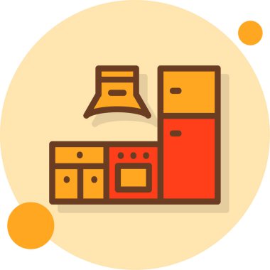 Mutfak ikonunu düz bir şekilde pişirmek