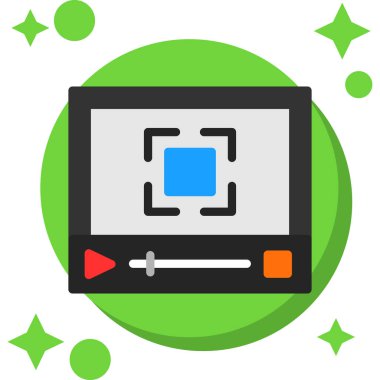 video kamera simgesi, vektör illüstrasyonu