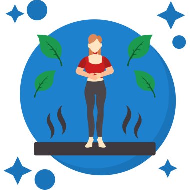 Yoga pozu veren yoga kadını.