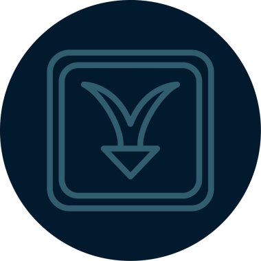 Yuvarlak vektör simgesi aşağı ok