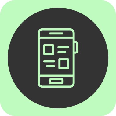 Soyut arkaplanda mobil simge izole edildi