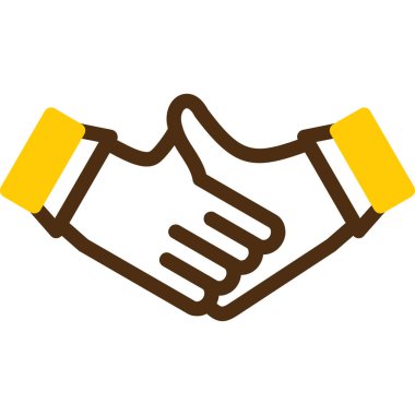 El sıkışma ikonu. Web için el sıkışma vektör simgelerinin özet çizimi