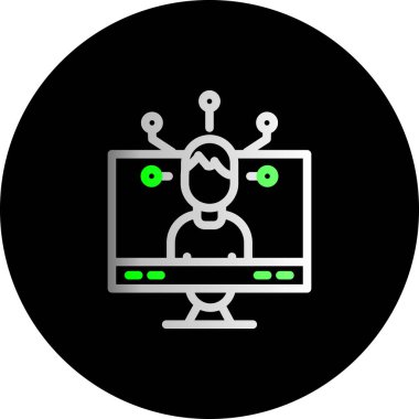 Beyaz arkaplanda dizüstü bilgisayar simgesi olan bir bilgisayar.