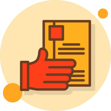 Bir belge simgesini ana hatlarıyla doldurulmuş bir şekilde tutan el