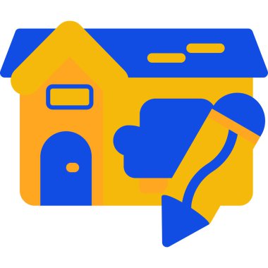 Ev. Web simgesi basit illüstrasyon