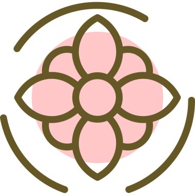 Japon geleneksel Japon çiçek vektörü renk simgesi