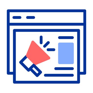 Pazarlama kampanyası ikon vektörü. İnce çizgi işareti. izole edilmiş sınır sembolü çizimi