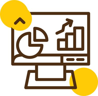 iş analitiği renk ikonu vektör illüstrasyonu