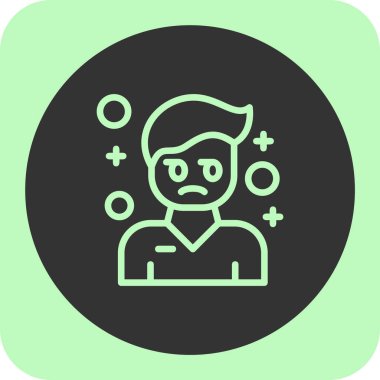 Çapraz simgesi olan üzgün adam, vektör çizimi tasarımı