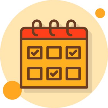 Doldurulmuş dış hatlar biçiminde takvim tarih çizelgesi simgesi