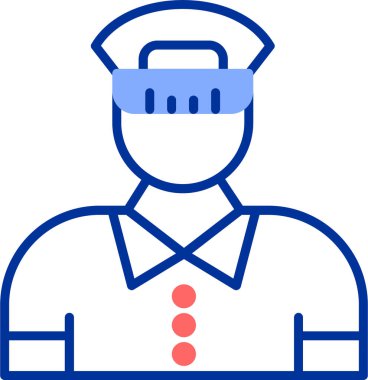 Tıbbi koruyucu ikon giyen adam