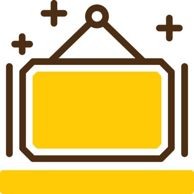 Sarı ve beyaz bir ikonun vektör illüstrasyonu