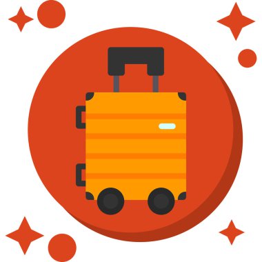 düz dizayn edilmiş bagaj vektörü simgesi.