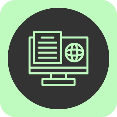 Web simgesi, internetin vektör illüstrasyonu