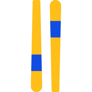 iki çapraz çubuk simgesi düz vektör.