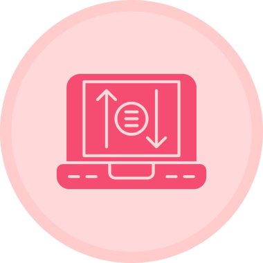 Dizüstü bilgisayar simgesi vektör çizimi