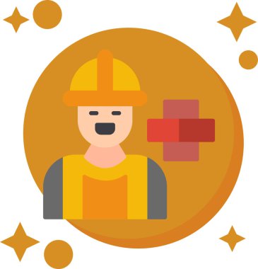 beyaz arkaplanda izole edilmiş işçi simgesi, düz tasarım vektör çizimi