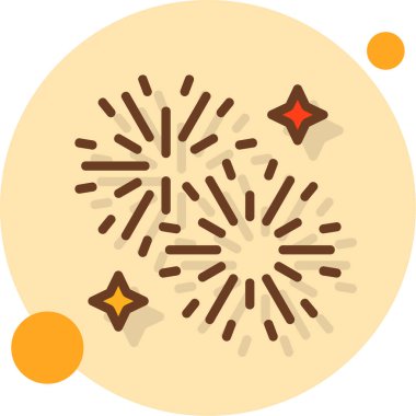 Havai fişekler. Web simgesi basit illüstrasyon