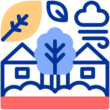 peyzaj simgesi, vektör illüstrasyonu basit tasarım