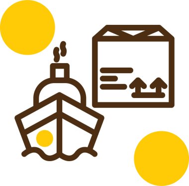 kargo gemisi. Web simgesi basit illüstrasyon