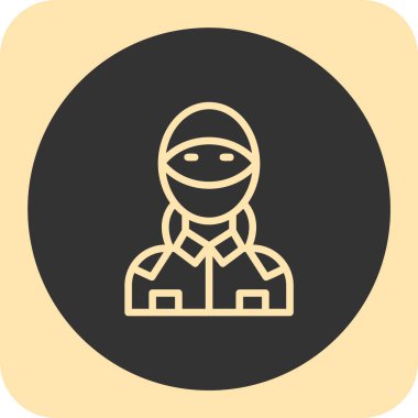 İzole edilmiş tek bir kadın simgesinin vektör çizimi