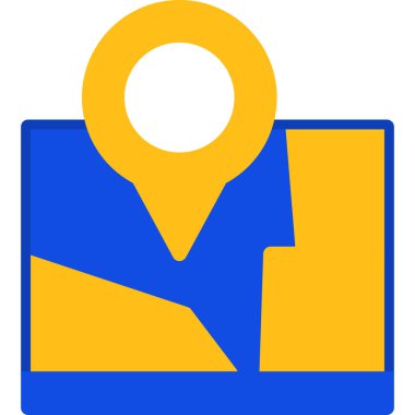 Harita konumu simgesi doldurulmuş - taslak biçimi