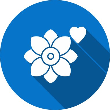 çiçek düz simgesi, vektör, illüstrasyon