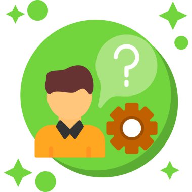 Soru işareti olan iş adamı, vektör illüstrasyonu