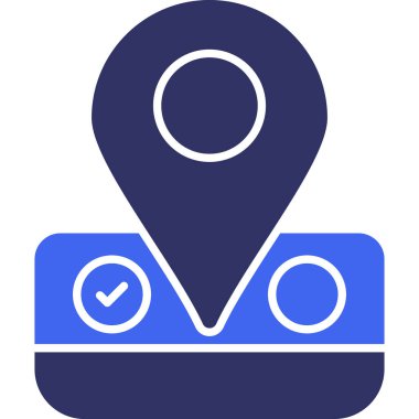 konum simgesi. Web için GPS vektör simgelerinin özet çizimi