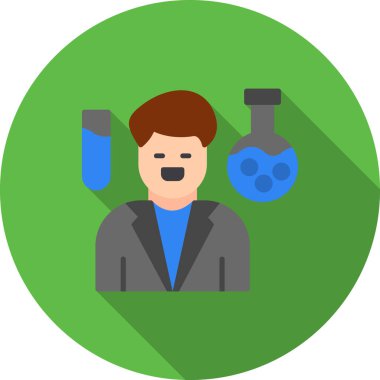 Bilim adamı düz ikon düz resimleme