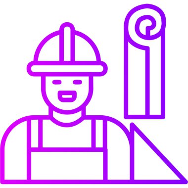 İnşaatçı. Web simgesi basit illüstrasyon