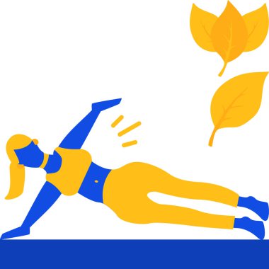 Yoga yapan genç bir kadın. Sağlıklı yaşam tarzı ve rahatlama. vektör illüstrasyonu.