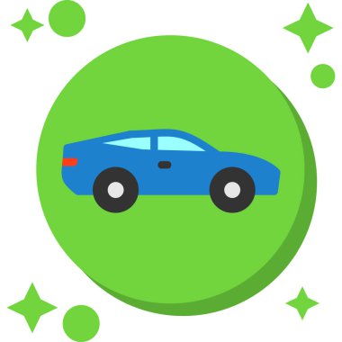 Beyaz arka planda izole edilmiş düz bir araba simgesi. ulaşım sembolü vektör çizimi.