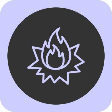 ateş alev simgesi, vektör illüstrasyonu