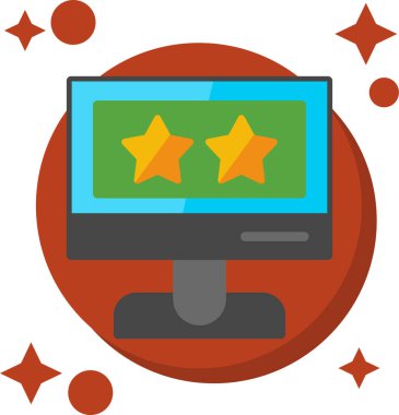 Yıldız simgesi ile bilgisayar monitörü.