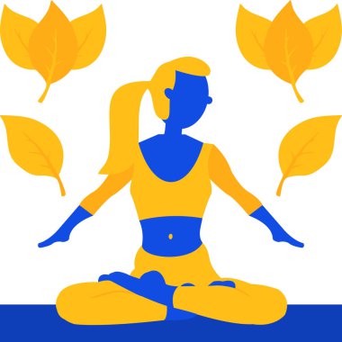 Lotus pozisyonunda bir kadın. vektör.