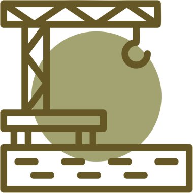 İnşaat vinç inşaat simgesi düz stil