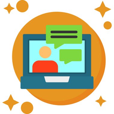 çevrimiçi sohbet modern simgesi, vektör illüstrasyonu